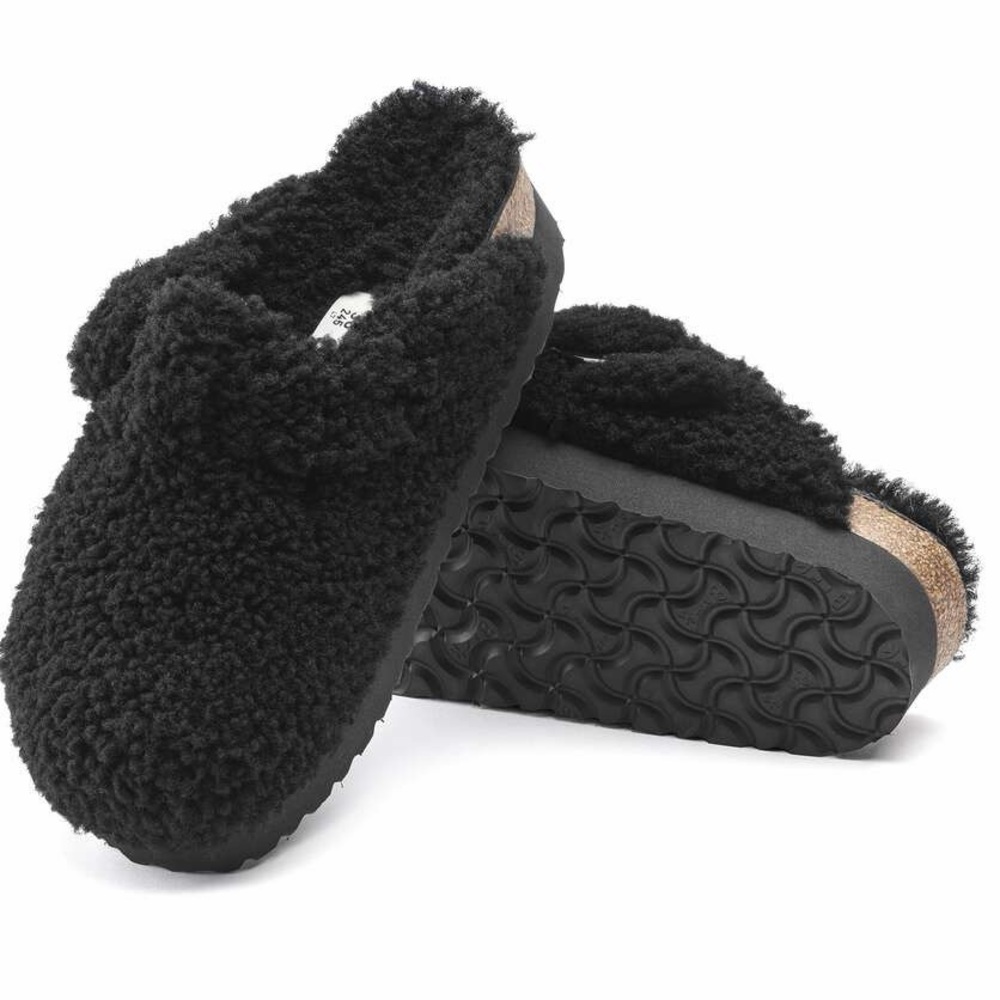 Birkenstock Boston Shearling Black Suede Clog Size 37 US 6 6.5 - Picture 8 of 15